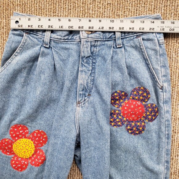 Vintage Hippy Lee Jeans Applique Patchwork 30W - Picture 9 of 11